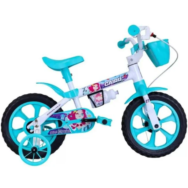 Bicicleta Infantil Cairu Aro 12 Mini Sereia Tiffany Branco/Azul-7d5a16f2-3f86-413f-bc32-d8072375a904
