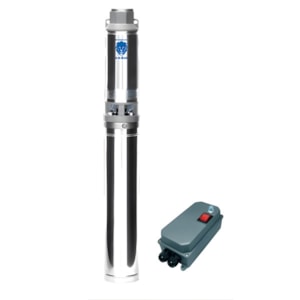 Bomba Submersa Leão Centrífuga 1.5 CV 4R5PA-09 Monofásica com Control Box para Água