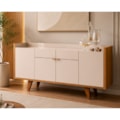 Buffet HB Móveis Melodia 1,60m 4 Portas 2 Gavetas Off White/Cinamomo-197dd8f3-7146-4d8d-8ca3-2464c66d41b6