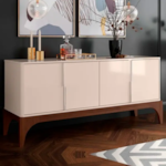 Buffet Lukaliam Amalf 4 Portas Off White/Madero Canela