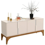 Buffet Lukaliam Amalf 4 Portas Off White/Madero Canela