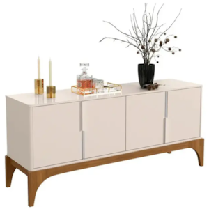 Buffet Lukaliam Amalf 4 Portas Off White/Madero Canela