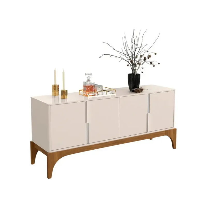 Buffet Lukaliam Amalf 4 Portas Off White/Madero Canela