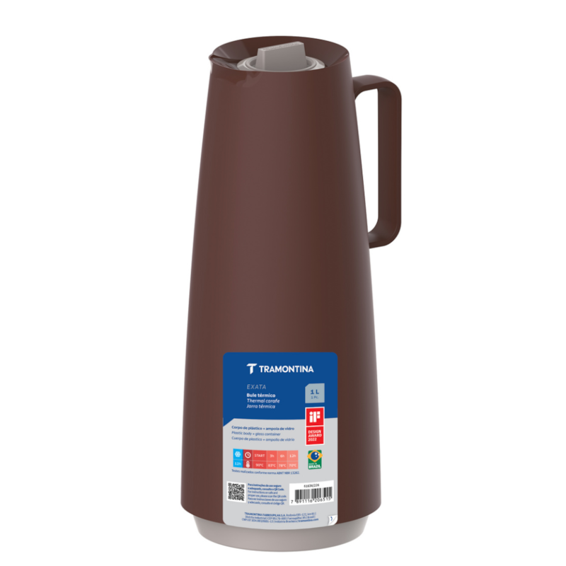 Bule Térmico Tramontina Exata em Plástico Marrom Café com Ampola de Vidro 1 L-9da2f0bd-33f4-4de5-ab23-2e8cb9b26bf6