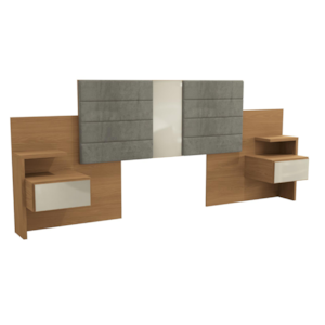 Cabeceira Kappesberg Para Cama Box 1,38/1,58 Com Apoios Canela  De Madeira