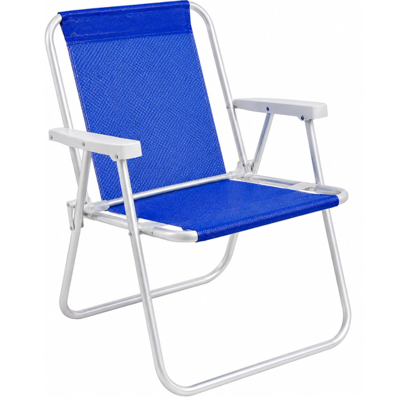 Cadeira de Praia Bel Alta Lazy Aluminio Sannet Azul-75dd5e28-5186-401e-a5bc-044f4151c94e
