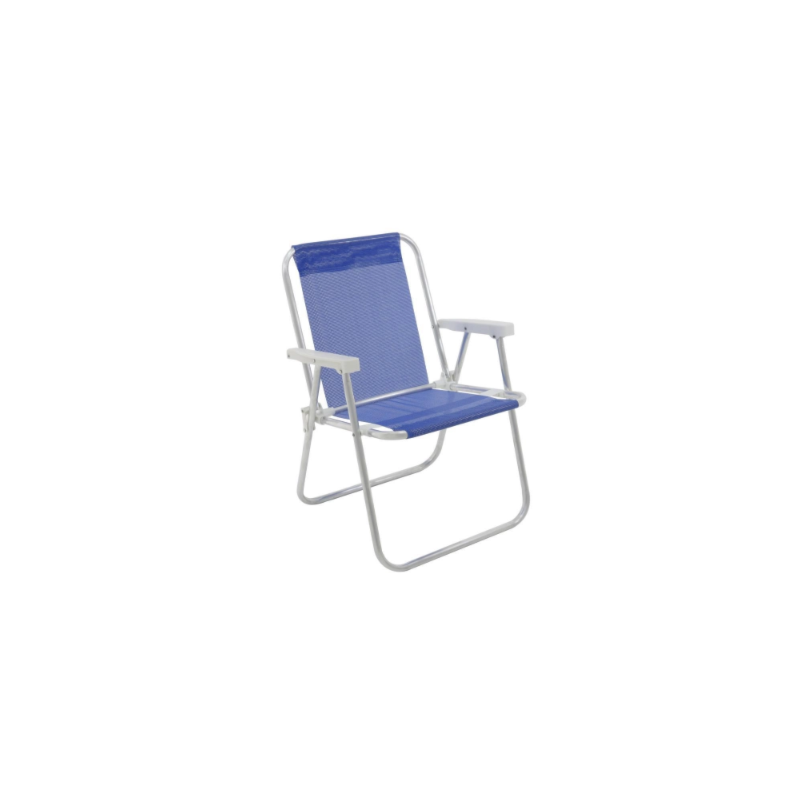 Cadeira de Praia Bel Alta Lazy Aluminio Sannet Azul