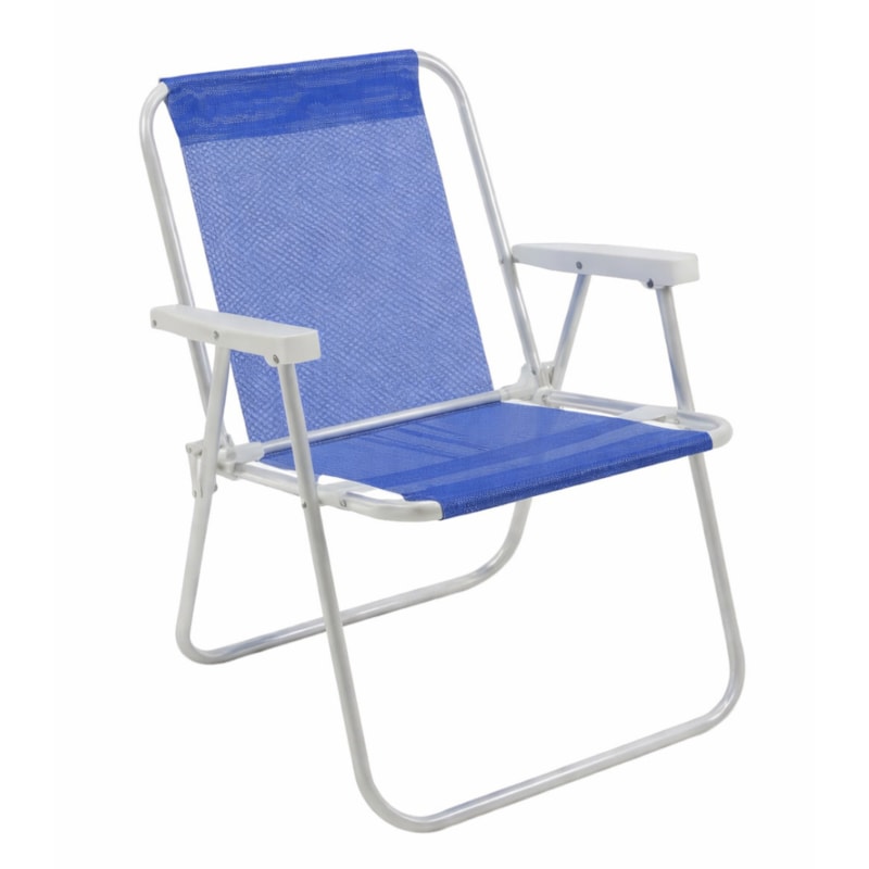 Cadeira de Praia Bel Alta Lazy Aluminio Sannet Azul-0b001e93-c5ee-401a-8c08-5921348fe58b