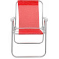 Cadeira de Praia Bel Alta Lazy Aluminio Sannet Vermelho-c8df98cb-8654-4cd8-880e-06f6d2a2957e