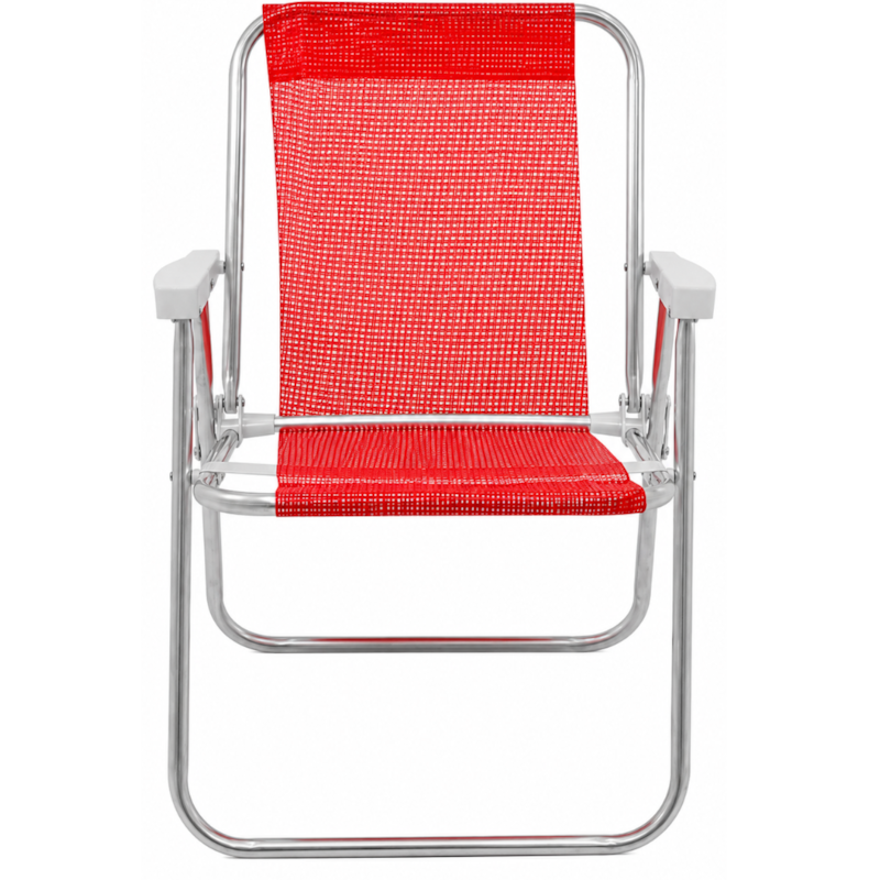 Cadeira de Praia Bel Alta Lazy Aluminio Sannet Vermelho-22d08fcc-13fa-44c5-8d81-90b53df4f63b
