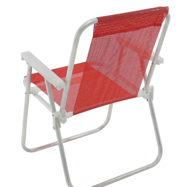 Cadeira de Praia Bel Alta Lazy Aluminio Sannet Vermelho-4e6812c1-3776-4a46-a81a-9d9a0b94e873