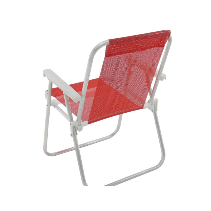 Cadeira de Praia Bel Alta Lazy Aluminio Sannet Vermelho-4d9ae363-2c22-48ed-ab1f-a2aea092c924