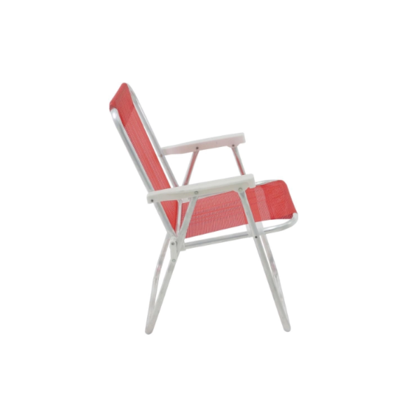 Cadeira de Praia Bel Alta Lazy Aluminio Sannet Vermelho-9bd9f955-cc61-4759-b03f-00ef231afc12