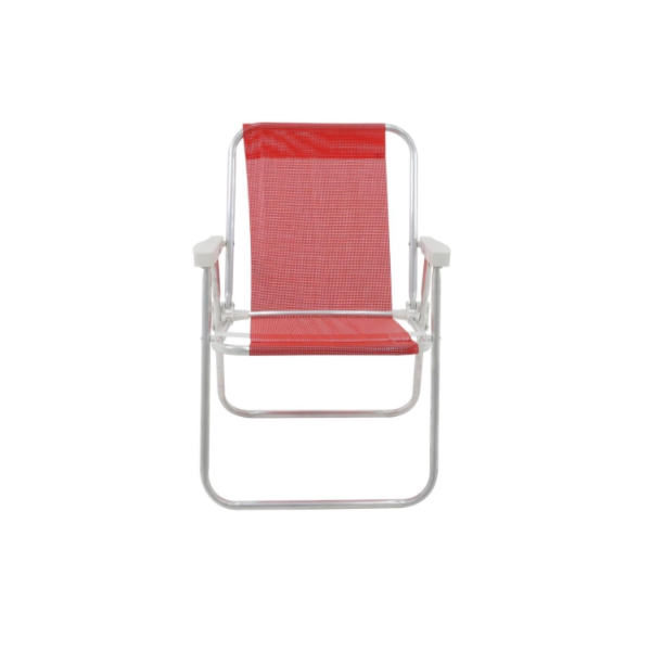 Cadeira de Praia Bel Alta Lazy Aluminio Sannet Vermelho-420e3a91-6795-4de8-aa8b-24e0453bb817