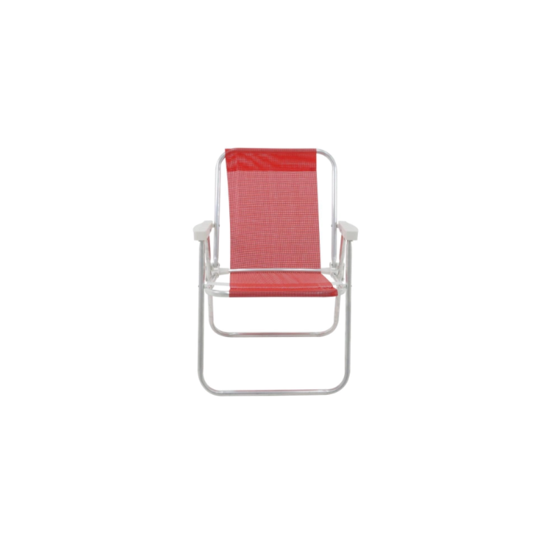 Cadeira de Praia Bel Alta Lazy Aluminio Sannet Vermelho