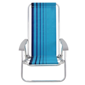 Cadeira de Praia Tramontina em Aluminio 4 Posicoes Bali Azul/Azul Claro