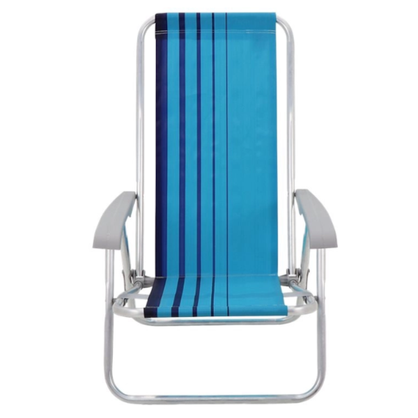 Cadeira de Praia Tramontina em Aluminio 4 Posicoes Bali Azul/Azul Claro-2e86db8e-b662-406c-8313-7308d1e01785
