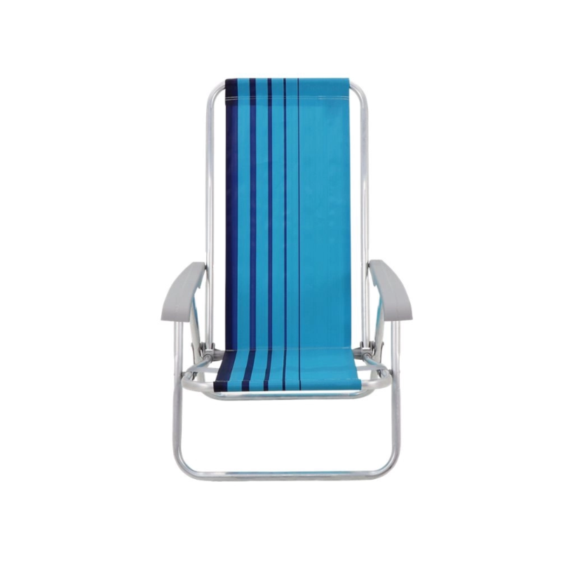 Cadeira de Praia Tramontina em Aluminio 4 Posicoes Bali Azul/Azul Claro
