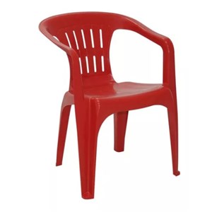 Cadeira Plastica Tramontina Atalaia com Braço Vermelha