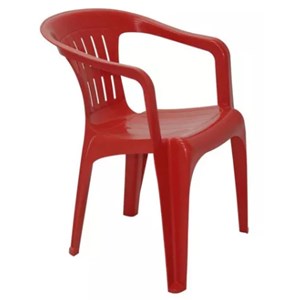 Cadeira Plastica Tramontina Atalaia com Braço Vermelha