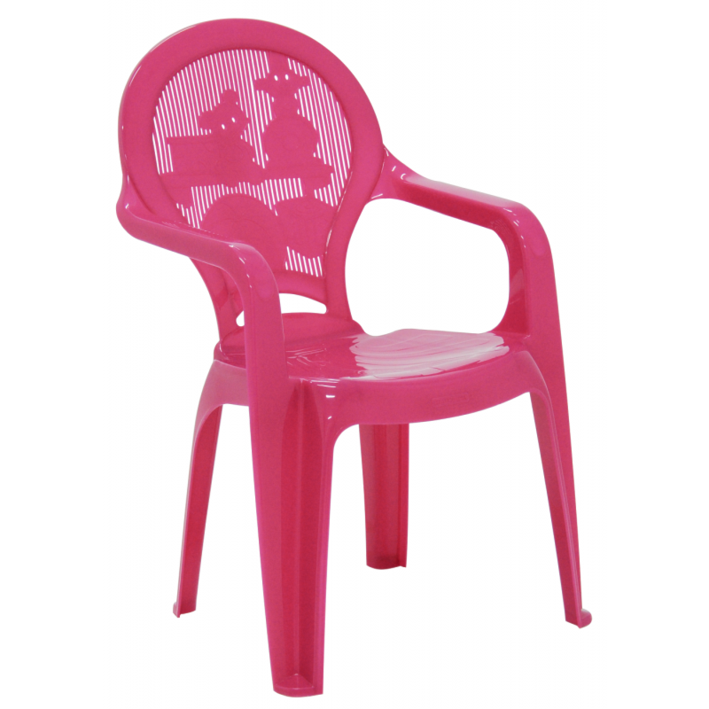 Cadeira Plastica Tramontina com Braco Infantil Estampada Catty Rosa