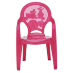 Cadeira Plastica Tramontina com Braco Infantil Estampada Catty Rosa