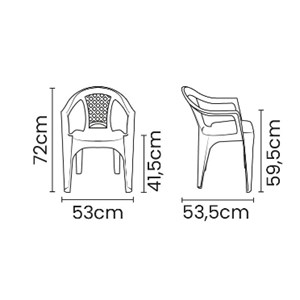 Cadeira Plastica Tramontina Iguape com Braco Branco