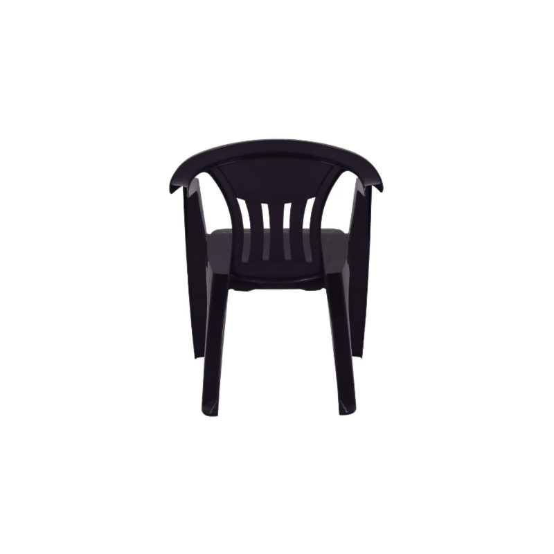Cadeira Plastica Tramontina Ilhabela com Bracos Matte Preto Encosto Fechado