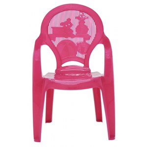 Cadeira Plastica Tramontina Monobloco com Braco Catty Rosa.
