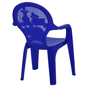Cadeira Plastica Tramontina Monobloco com Bracos Catty Azul.