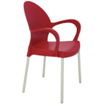Cadeira Tramontina Grace Com Bracos Polipropileno Vermelho