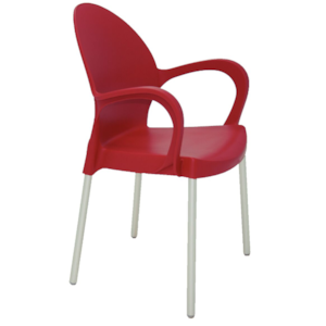Cadeira Tramontina Grace Com Bracos Polipropileno Vermelho