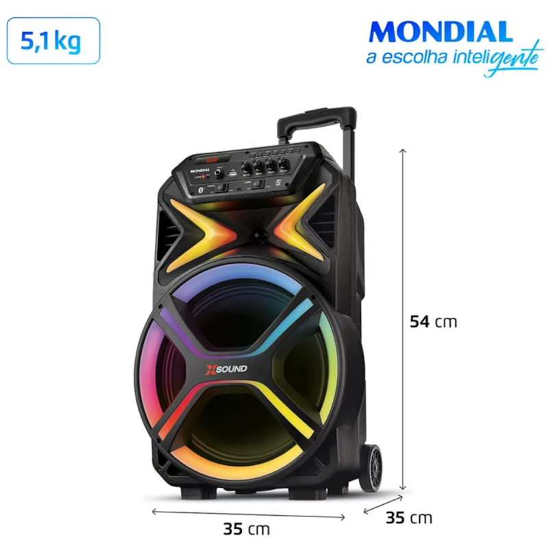 Caixa De Som Amplificada Mondial CM-550-L, 550W RMS , Led Bluetooth Preta-34a43ae6-e585-4a72-812b-38ed4c4daa51