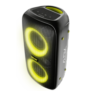Caixa de Som Bluetooth Waaw Sound Box Infinite 100 100W RMS com LED, TWS, Power Bass e IPX4 Preto/Verde