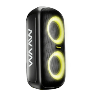 Caixa de Som Bluetooth Waaw Sound Box Infinite 100 100W RMS com LED, TWS, Power Bass e IPX4 Preto/Verde