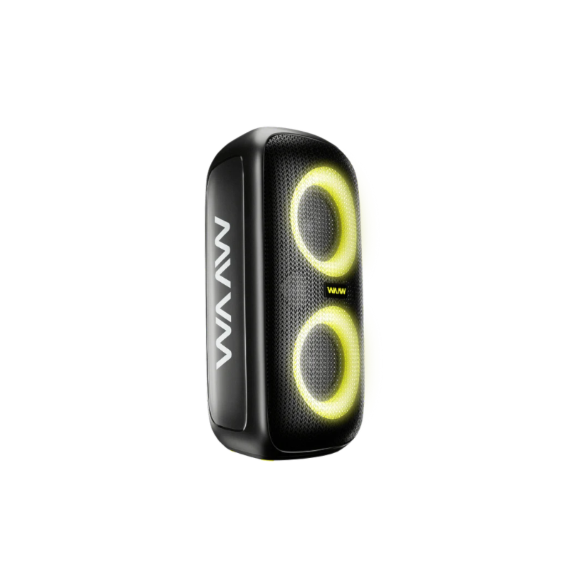 Caixa de Som Bluetooth Waaw Sound Box Infinite 100 100W RMS com LED, TWS, Power Bass e IPX4 Preto/Verde