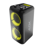 Caixa de Som Bluetooth Waaw Sound Box Infinite 200 160W RMS, LED, TWS, Power Bass, Entradas P10, USB e Bateria de 12h Preto/Verde