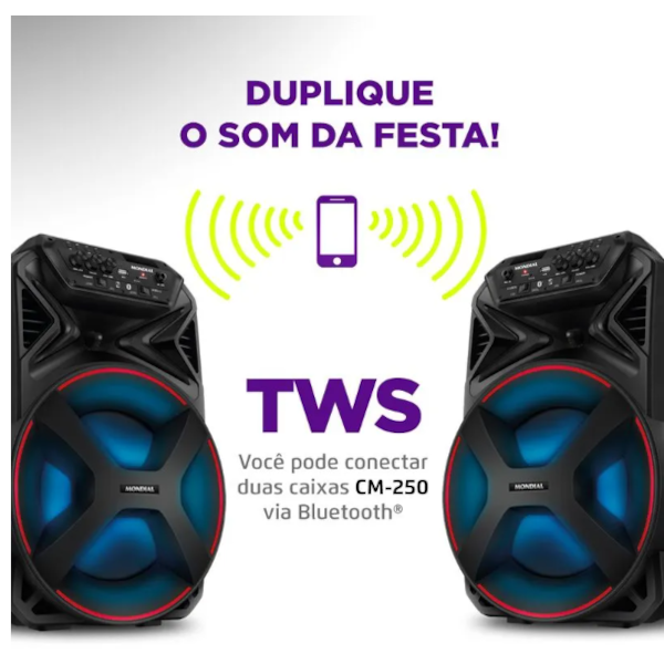 Caixa De Som Mondial Amplificada Connect Partyplus CM-250-1ce422b4-1385-4b60-a855-700f4b58221a