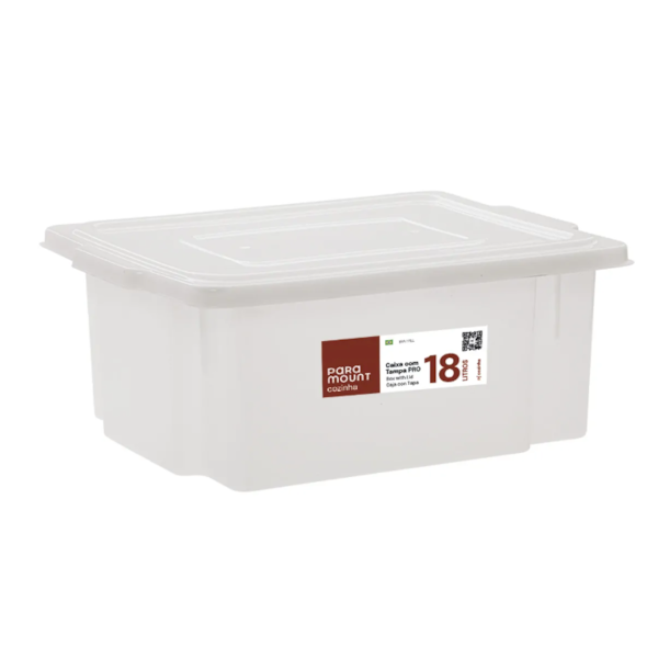 Caixa Paramount Organizadora de Alimento 18L com Tampa Pro-910eba57-e1fe-4142-9b57-966fa450d765