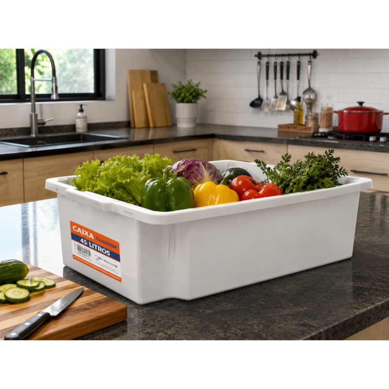 Caixa Plastica Organizadora Paramount sem Tampa Profissional 45L