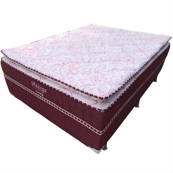 Cama Box Marjom Casal Pitinga C/Pillow Top 0,66x1,38x1,88 vinho Liso-29ba0b38-731b-4e5a-acf3-079e674b279d