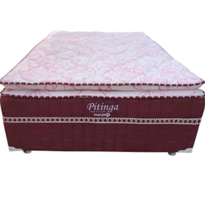 Cama Box Marjom Casal Pitinga C/Pillow Top 0,66x1,38x1,88 vinho Liso