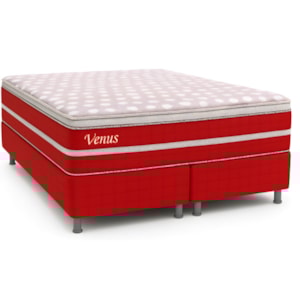 Cama Box Marjom Venus Animale Vermelho 1,98x1,58x0,39