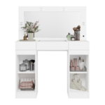 Camarim Studio Albatroz 2 Portas 3 Gavetas com 4 Luminarias de Led e Espelho Incluso de 0,86X0,38M Branco Fosco Liso
