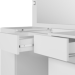 Camarim Studio Albatroz 2 Portas 3 Gavetas com 4 Luminarias de Led e Espelho Incluso de 0,86X0,38M Branco Fosco Liso