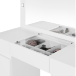 Camarim Studio Albatroz 2 Portas 3 Gavetas com 4 Luminarias de Led e Espelho Incluso de 0,86X0,38M Branco Fosco Liso
