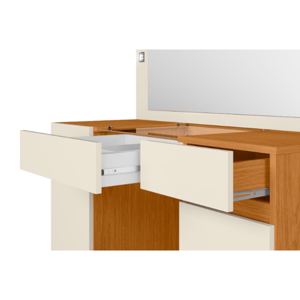 Camarim Studio Albatroz 2 Portas 3 Gavetas com 4 Luminarias de Led e Espelho Incluso de 0,86X0,38M Cinamomo/Off White-2078dc0a-da2a-44df-9832-767ad0325c12