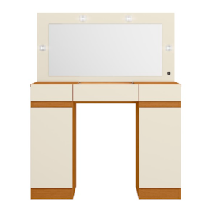 Camarim Studio Albatroz 2 Portas 3 Gavetas com 4 Luminarias de Led e Espelho Incluso de 0,86X0,38M Cinamomo/Off White