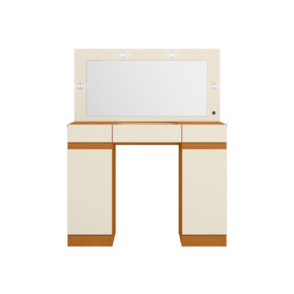 Camarim Studio Albatroz 2 Portas 3 Gavetas com 4 Luminarias de Led e Espelho Incluso de 0,86X0,38M Cinamomo/Off White-48ce5951-7f04-4544-baf8-a090f9793df8