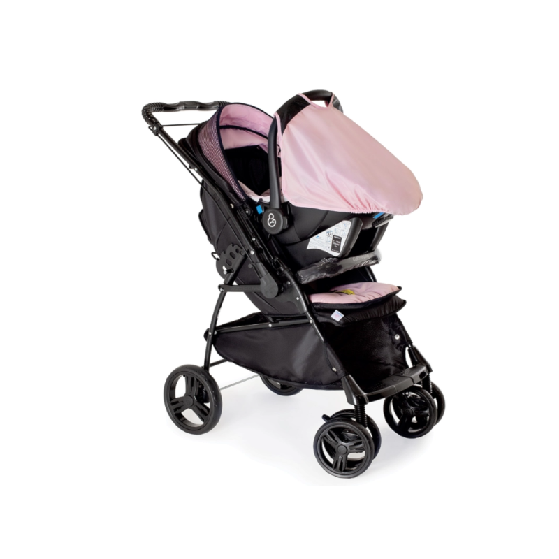 Carrinho de Bebe Galzerano Maranello II Preto/Rosa
